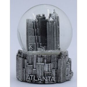 Glass Snow Globe ATLANTA Georgia Skyline Delta, Coca Cola, The Fox Brand New NWT